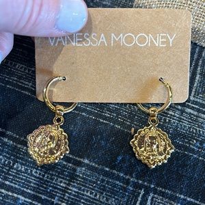 Vanessa mooney hoop charm earrings NWT